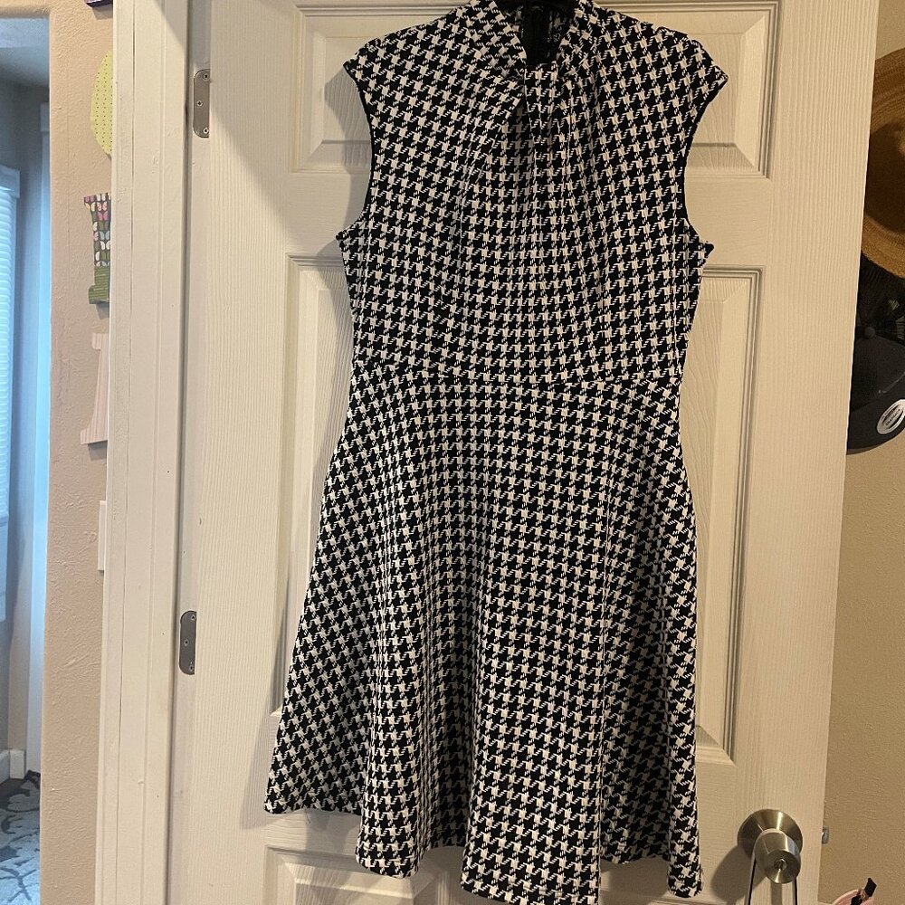 3/$10   New York & Co. Pleated Neck A-Line Dress
